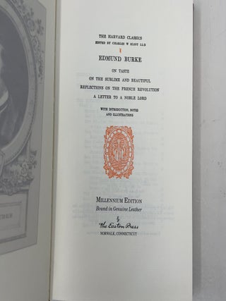 On the Sublime and Beautiful Reflections on the French Revolution: A Letter to a Noble Lord (Easton Press)