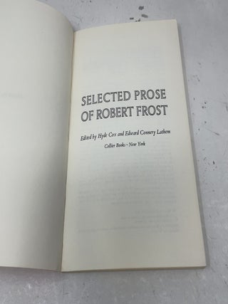 Selected Prose of Robert Frost