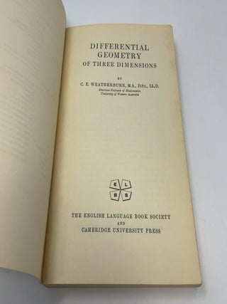 Differential Geometry of Three Dimensions