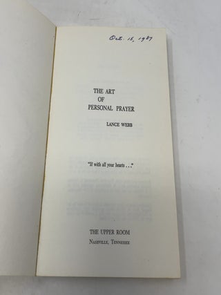 The Art of Personal Prayer