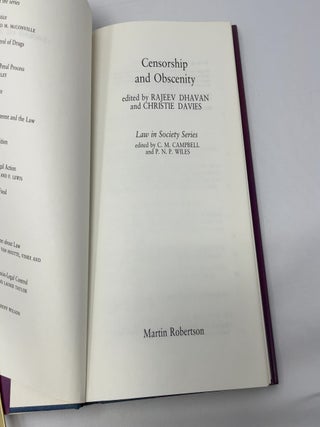 Censorship and Obscenity (Law in Society Series)