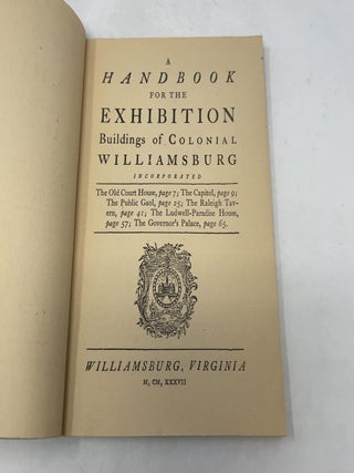 A Handbook for the Exhibition Buildings of Colonial Williamsburg