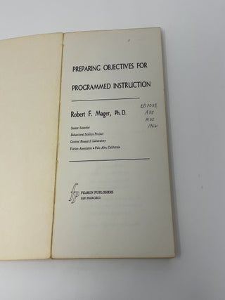 Preparing Objectives for Programmed Instructiion