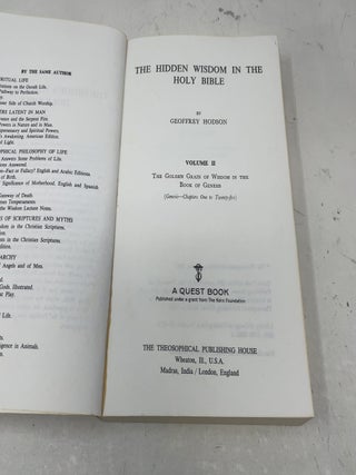 The Hidden Wisdom in the Holy Bible Volume II (v. 2) by Geoffrey Hodson (1974-03-03)