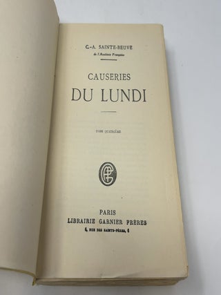 Causeries Du Lundi: Tome Quatrieme