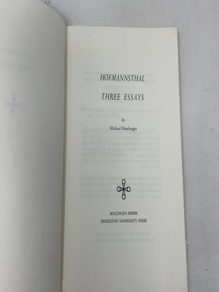 Hofmannsthal: Three Essays