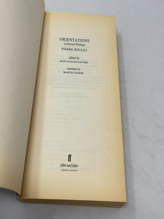 Pierre Boulez: Orientations