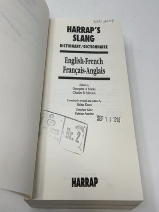 Harrap's Slang Dictionary: English-French, French/English