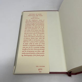 Letters of Jews Through the Ages - From Biblical Times to the Middle of the Eighteenth Century (Volume One)