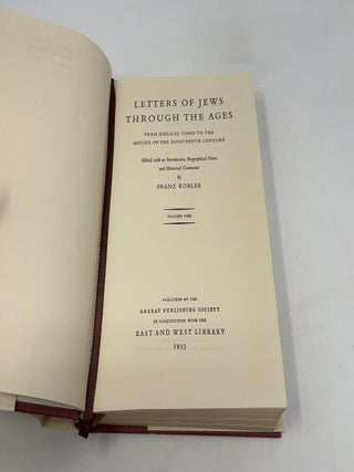 Letters of Jews Through the Ages - From Biblical Times to the Middle of the Eighteenth Century (Volume One)