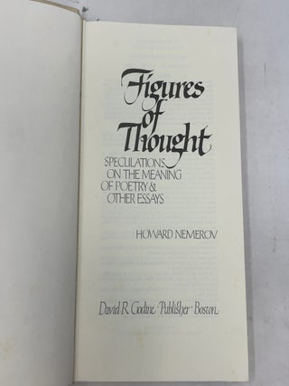 Figures of Thought: Speculations on the Meaning of Poetry and Other Essays