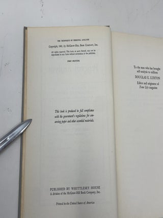 The Technique of Personal Analysis