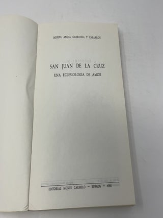 San Juan De La Cruz una eclesiologia de amor
