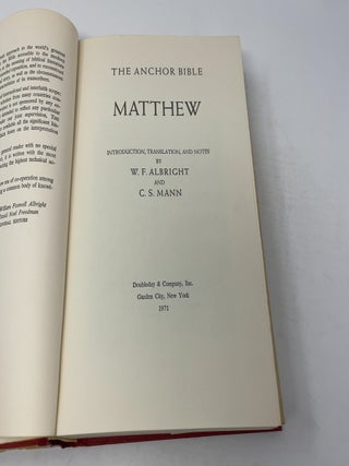 The Anchor Bible MATTHEW