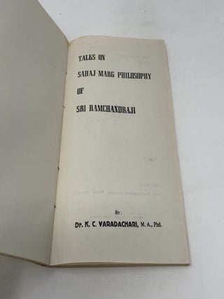 Talks on Sahaj Marg Philosophy of Sri Ramchandraji