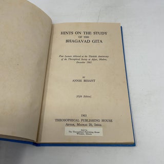 Hints on the Study of the Bhagavad Gita