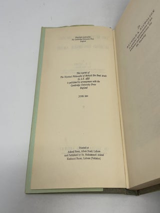 The Mystical Philosophy of Muhyid Din Ibnul Arabi