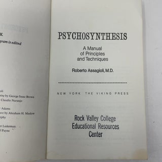 Psychosynthesis: A Manual of Principles and Techniques