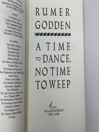 A Time to Dance, No Time to Weep
