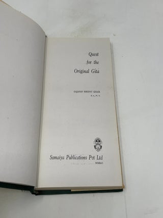 Quest for the Original Gita