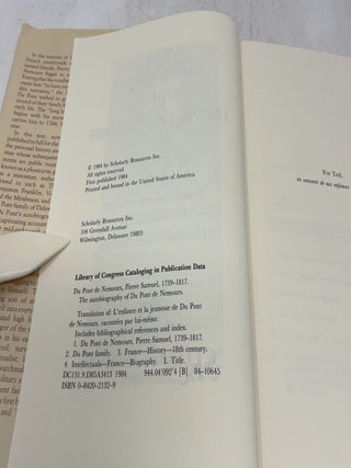 Autobiography of Dupont De Nemours