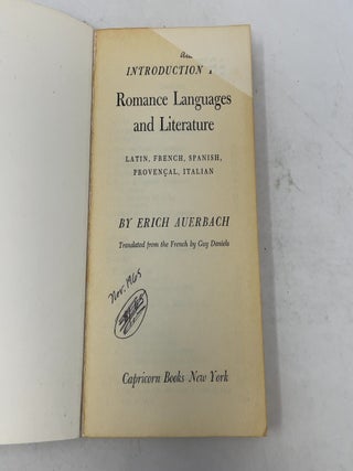 Introduction to Romance Languages & Literature