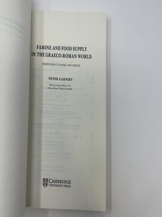 Famine and Food Supply in the Graeco-Roman World