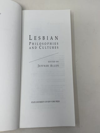 Lesbian Philosophies and Cultures