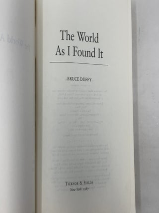 The World As I Found It