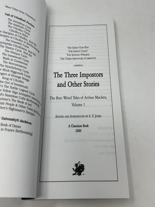 The Three Imposters: and Other Stories, Volume 1 of The Best Weird Tales of Arthur Machen