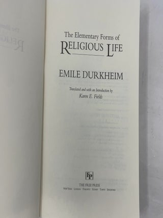 The Elementary Forms of Religious Life
