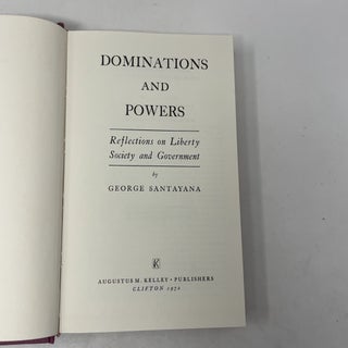 Dominations and Powers: Reflections on Liberty, Society, and Government