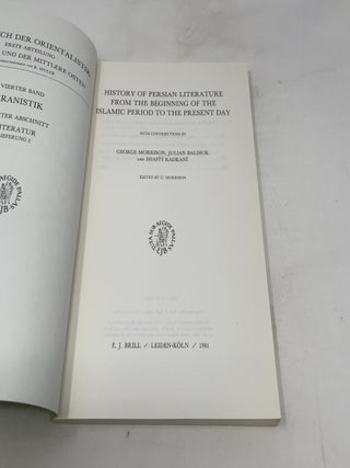 History of Persian Literature from the Beginning of the Islamic Period to the Present Day