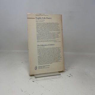 English Folk Poetry Structure and Meaning