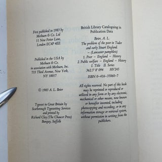 The Problem of the Poor in Tudor and Early Stuart England