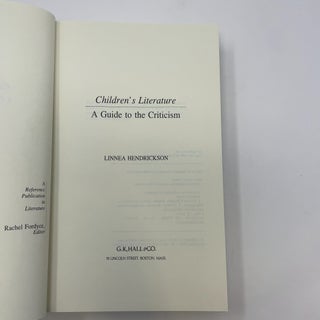 Children's Literature, a Guide to the Criticism