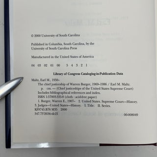 The Chief Justiceship of Warren Burger, 1969-1986 (Chief Justiceships of the United States Supreme Court)
