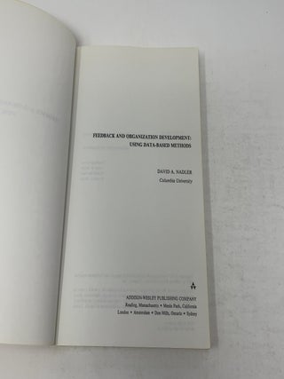 Feedback and Organization Development: Using Data-Based Methods