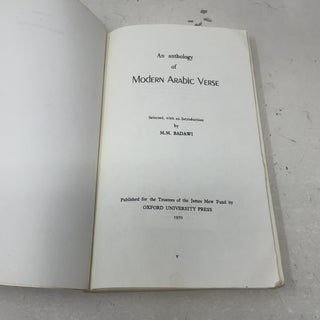 An Anthology of Modern Arabic Verse