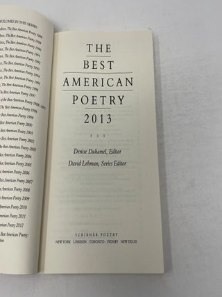 The Best American Poetry 2013