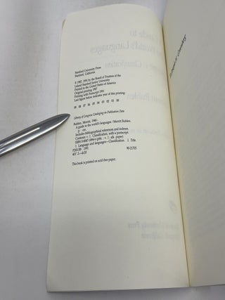 A guide to the world's languages Volume 1: Classification