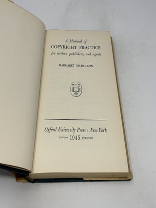 A Manual of Copyright Practice
