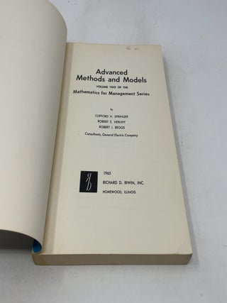 Advanced Methods and Models