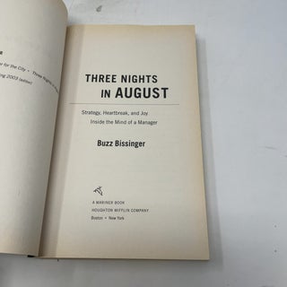 Three Nights in August: Strategy, Heartbreak, and Joy