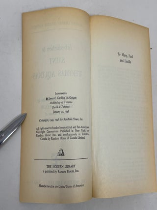 Introduction To Saint Thomas Aquinas