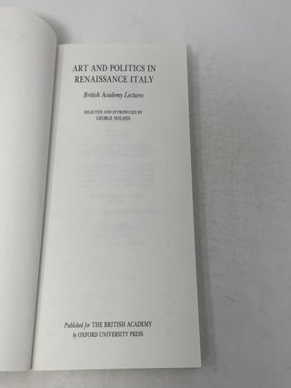 Art and Politics in Renaissance Italy