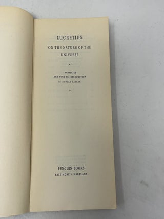Lucretius the Nature of the Universe