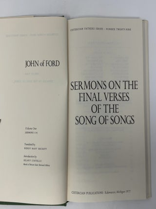 Sermons on the Final Verses of the Song of Songs Volume I