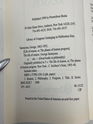 Life of Reason (Great Books in Philosophy)