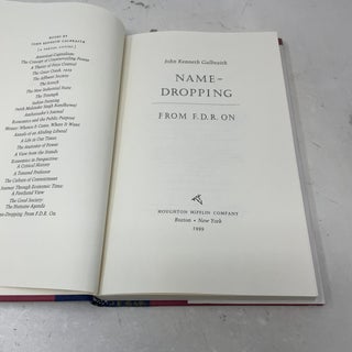 Name Dropping from Fdr on: A Venture in Political